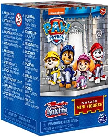 Paw Patrol Spin Master 6062143 Rescue Knights Collectible Blind Box Mini Figure with Castle Tower Container, 2-inch Height