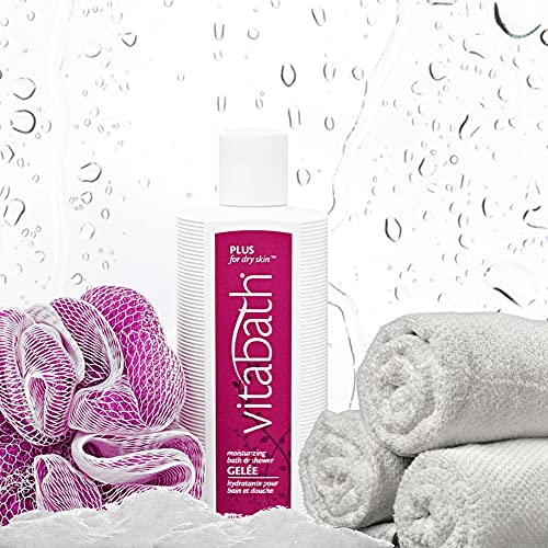 Vitabath Plus For Dry Skin Moisturizing Bath & Shower Gel Wash Nourishing Replenishing Oils Deeply Hydrate & Soothe Dryness - Body Cleanser Skin