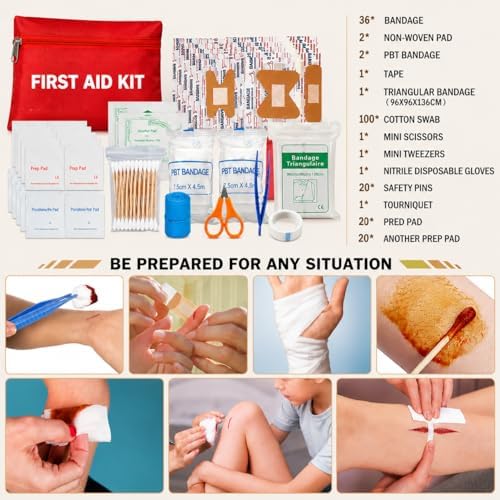 Survival Kit, 294 Pcs Survival Gear Emergency Supplies First Aid Kit | Emergency Survival Kit Camping Essentials Hiking Gear Bug Out Bag