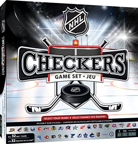 MasterPieces Officially licensed NHL League-NHL Checkers Board Game for Families and Kids ages 6 and Up