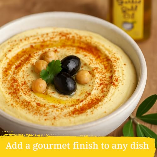 Garlic Gold Extra Virgin Olive Oil Infused with Garlic, Premium Certified USDA Organic, Low FODMAP, Cold Pressed (250 mL, 6 Pack) | 8.44 Fl Oz - 250 ml (6 Pack), First Cold Pressed, Hand Crafted, Artisanal, USDA Organic, Low FODMAP, Gluten Free