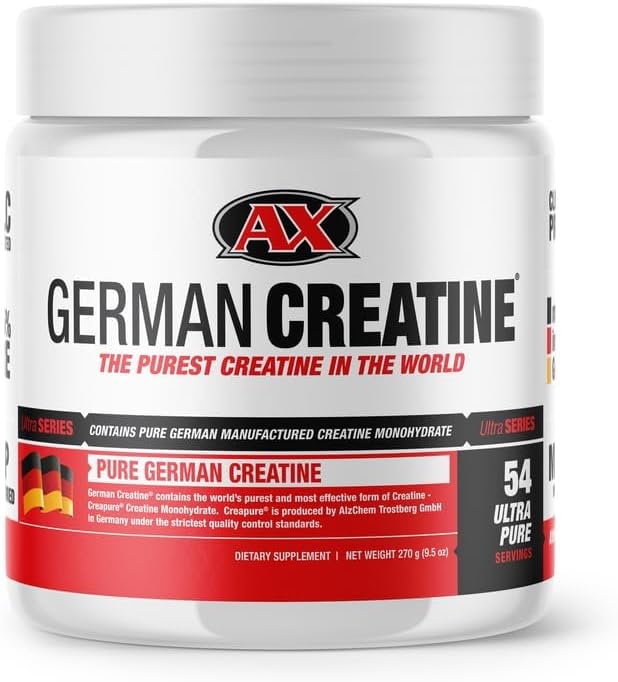 German Creatine Micronized Creatine Monohydrate Powder for Strength, 270g | 99.99% Pure Creapure for Muscle Growth & Performance