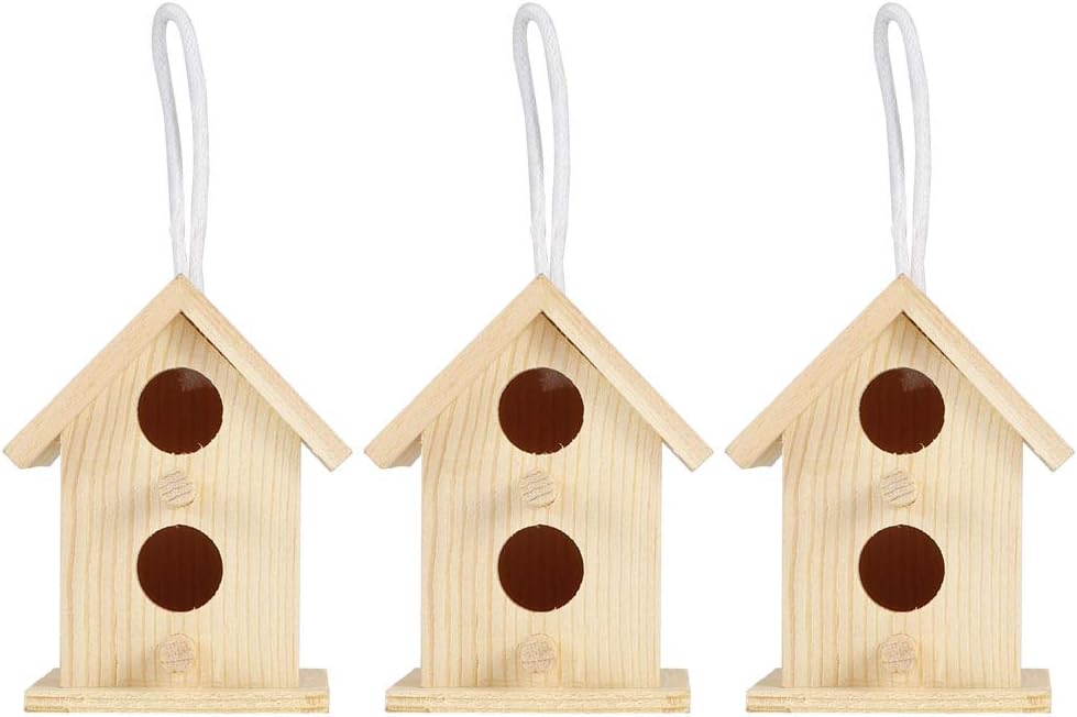 Meiyya Unfinished Birdhouse to Paint for Birdwatching with Perch, MoistureResistant Bird Nests