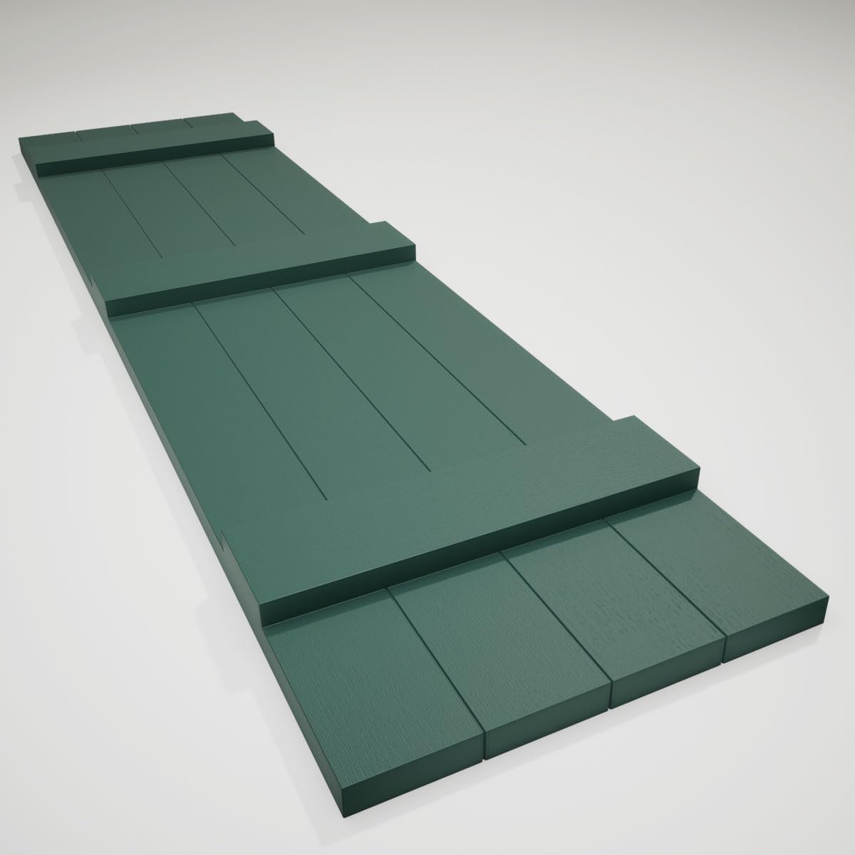 14"W x 59"H Lifetime Vinyl, Standard Four Board Joined, Board-n-Batten Shutters, w/Installation Shutter-Lok's & Matching Screws (Per Pair), Forest Green