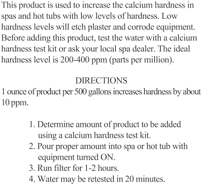 SpaChoice 1-Quart Premium Liquid Calcium Hardness Increaser Hot Tub | Rapidly Increases Calcium Hardness, Concentrated Calcium Chloride, 1 oz per 500 gallons raises hardness 10 ppm, Made in USA