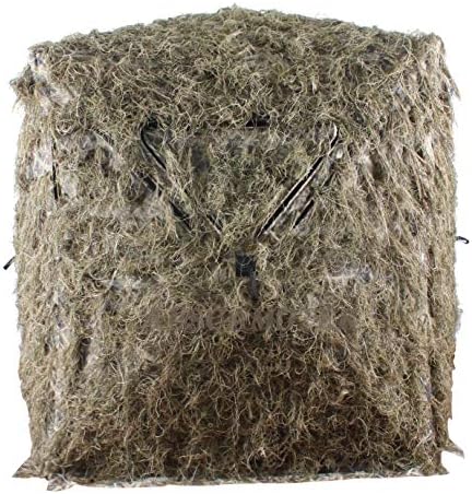 AUSCAMOTEK Scouter Ghillie Ground Blind for 3 Person Deer Hunting with Ghilly Cover