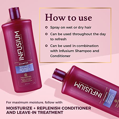 Infusium Repair and Replenish Nourishing Shampoo - Hydrating and Clarifying Shampoo for Build Up - Ceramides, Keratin, and Argan Oil - 13.5 oz