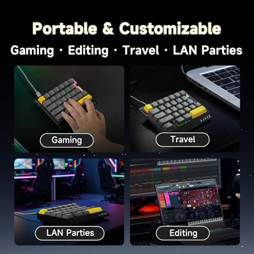 AJAZZ AK029 Wired One-Handed Hall Effect Mechanical Gaming Keypad, 29 Keys | Magnetic Switch, Rapid Trigger, 8KHz Polling, SOCD/DKS, RGB Backlit, Web Driver Customizable, Portable, Black Gray