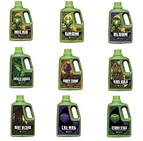 Emerald Harvest Nutrients 3-Part Combo Package Kit - 1 Gallon Size (Micro, Grow, Bloom, Root Wizard, Honey Chome, King Kola, Emerald Goddess