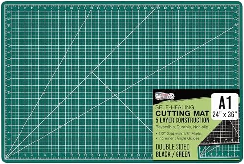 U.S. Art Supply 24" x 36" Self-Healing Cutting Mat 5-Ply - Double-Sided White/Blue Craft Mat, Non-Slip Cutting Mats for Crafts, Sewing, Quilting, Scrapbooking | Double-Sided White/Blue Craft Mat, Non-Slip Cutting Mats for Crafts, Sewing, Quilting, Scrapb…
