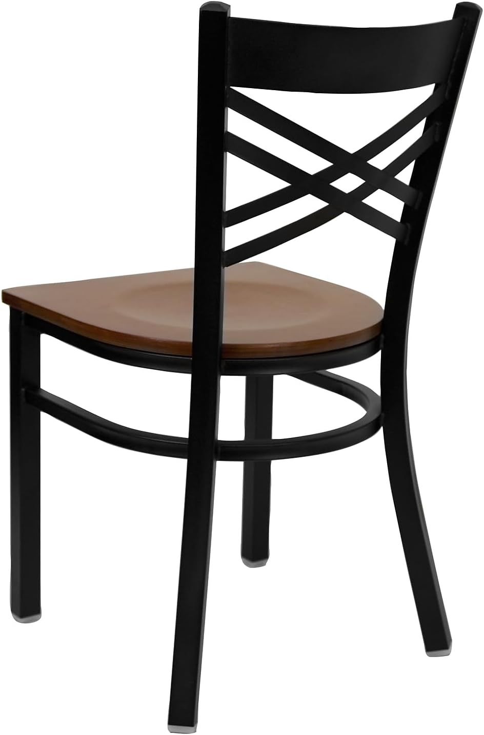 Flash Furniture Hercules Series "X" Back Metal Restaurant Chairs, Modern Upholstered Armless Dining Chairs for Restaurants/Kitchens, Set of 2, Black