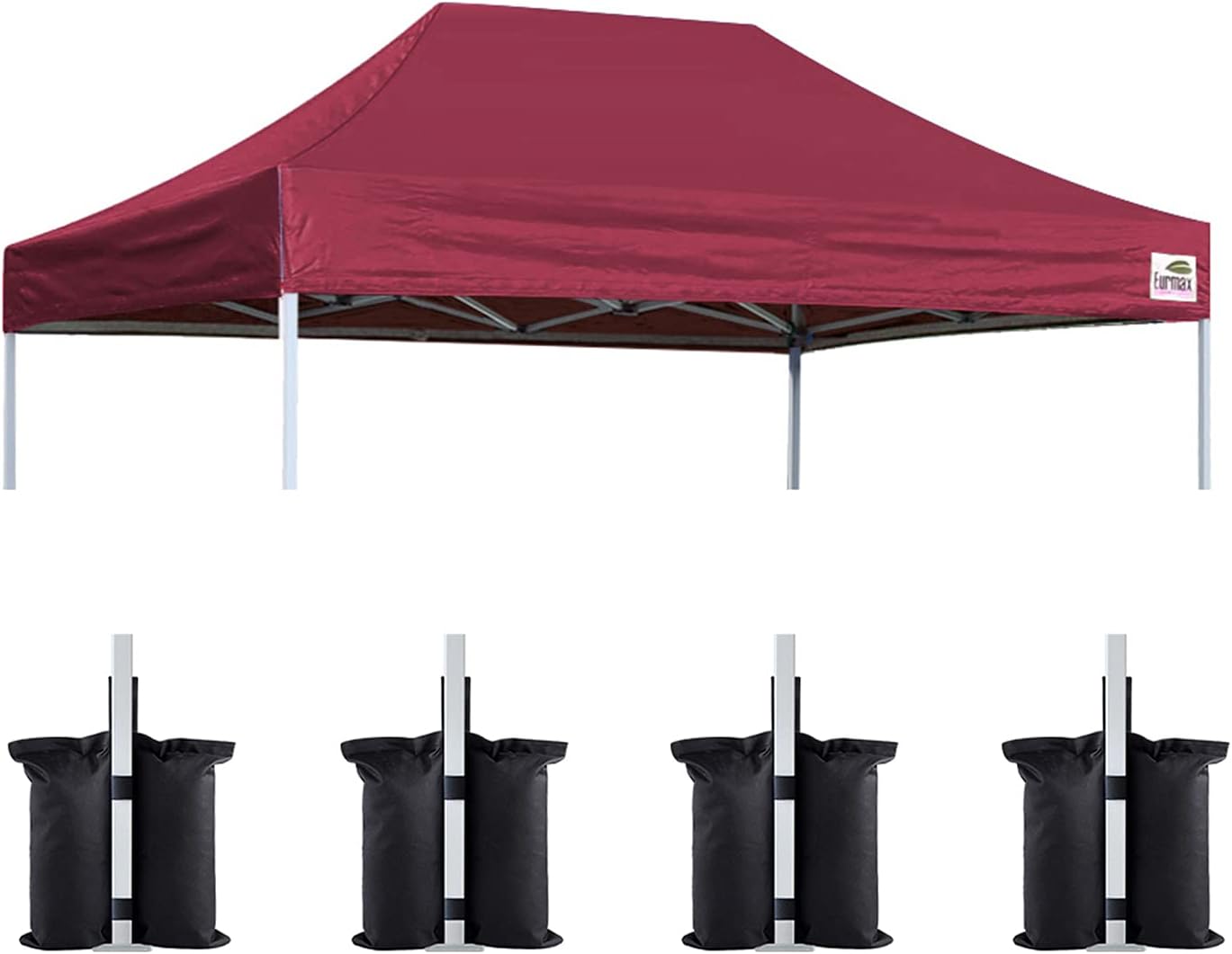 Eurmax USA 10x10 Pop Up Canopy Replacement Top,Universal Instant Canopy Cover ONLY,Heavy Duty UPF 50+ UV Protection,Water & Wind Resistant Tarp,30+ Colors Available,Bonus 4 Sand Bags (White)