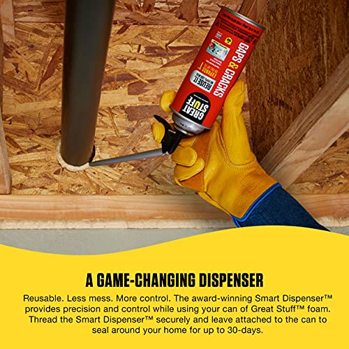 Great Stuff 99108824 Smart Dispenser Gaps & Cracks, Cream, 12 Ounce