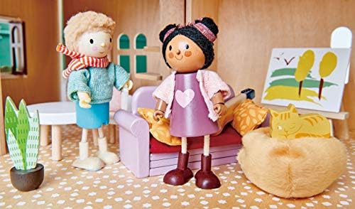Tender Leaf Toys - Dolls House Study Furniture 1:12 Scale 23 Pcs Furnished Room Dollhouse Accessories Miniature Pretend Play Age 3+