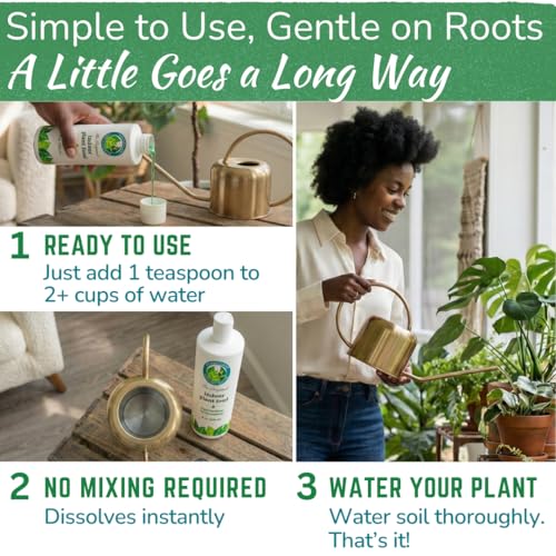 Indoor Plant Food by Houseplant Resource Center - Organic Liquid Fertilizer for Pothos, Peace Lily, Monstera, Cactus and More - 8 oz