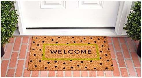 Calloway Mills 103991729 Polka-dot Fun Doormat, 17" x 29:, Natural/Green/Black
