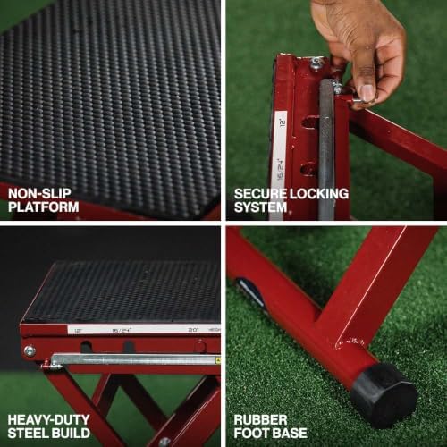 Titan Fitness Adjustable Steel Plyometric Box, 12", 16", 20" & 24" Height Settings, Heavy-Duty Plyo Jump Box for Box Jumps, Step-Ups, Agility