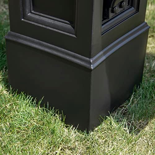 Step2 Atherton Grand Mail Post, Mailbox Not Included, Weather Resistant, Large Outdoor Mail Post, Made of Durable Plastic, Easy Install, Onyx Black