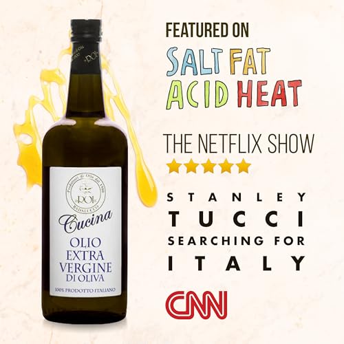 ROI Extra Virgin Olive Oil from Italy - Cucina Ligurian, First Cold Pressed, Pure, Polyphenol Rich Italian EVOO - 34 fl oz (1 Liter)