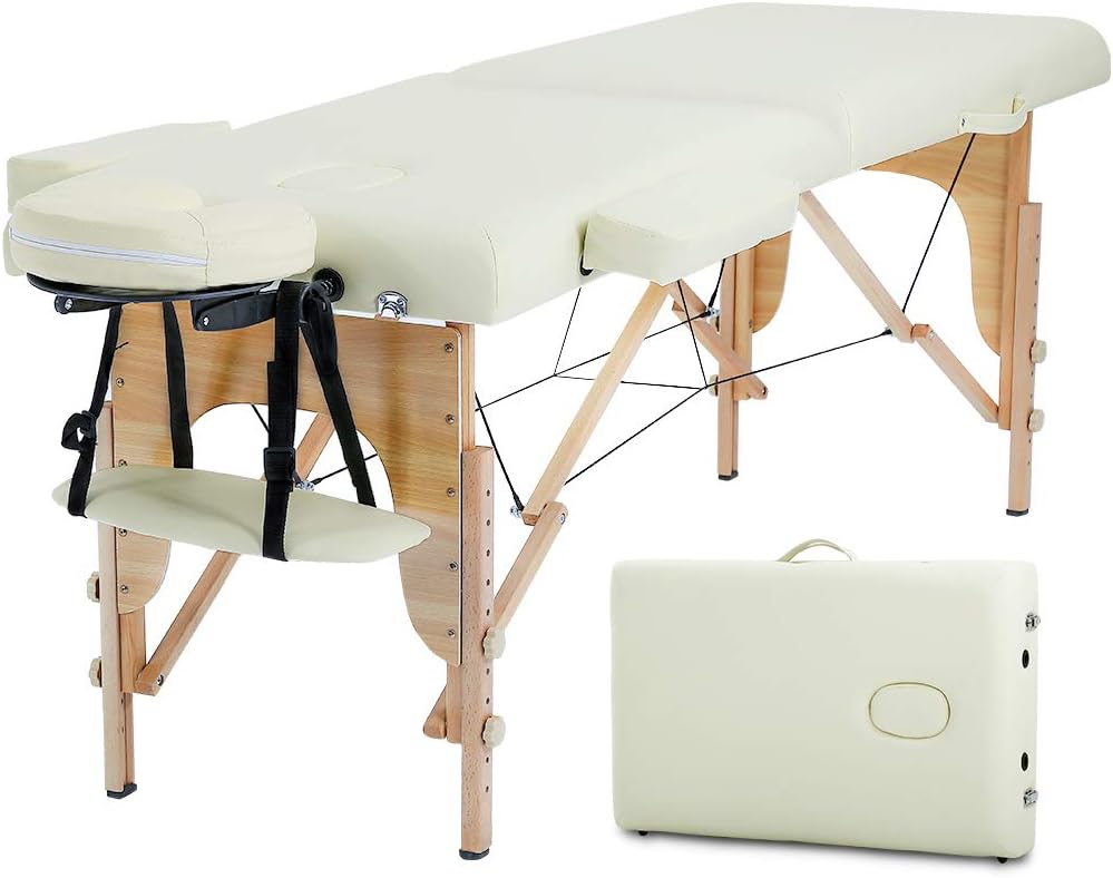 BestMassage Massage Bed Portable Massage Table 24 in Wide Lash Bed Heigh Adjustable 2 Folding with Non-Woven Bag for Spa Footmassage Facial CareSpa