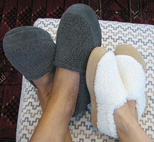 Men Perfect Mocs Fleece House Slippers Moccasin-Style Suede Sole