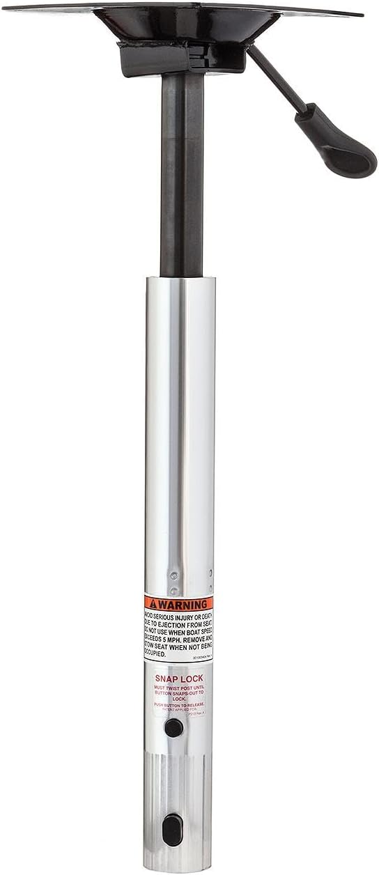 Attwood Snap-Lock Seat Pedestal 15.8-19.3 Inch | Adjustable Height, Heavy-Duty Aluminum Construction, Corrosion Resistant Finish