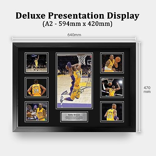 HWC Trading Kobe Bryant Signed Large 16 x 12 inch (A3) Printed Gifts Autograph Photo Display - 16" x 12" Framed