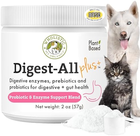 Probiotics for Dogs and Cats for Gut & Digestive Health | 2 Oz | 57 Scoops | 10B CFUs for Digestion, Nutrient Absorption, and Gut Balance | Cat & Dog Probiotics with Prebiotics and Digestive Enzymes