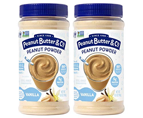 Peanut Butter & Co. Vanilla Peanut Butter Powder, 6.5 oz (2 Pack) | Non-GMO Project Verified, Gluten Free, Vegan, Vanilla Peanut Butter Powder, Low Fat, Protein for Smoothies, Baking & Recipes