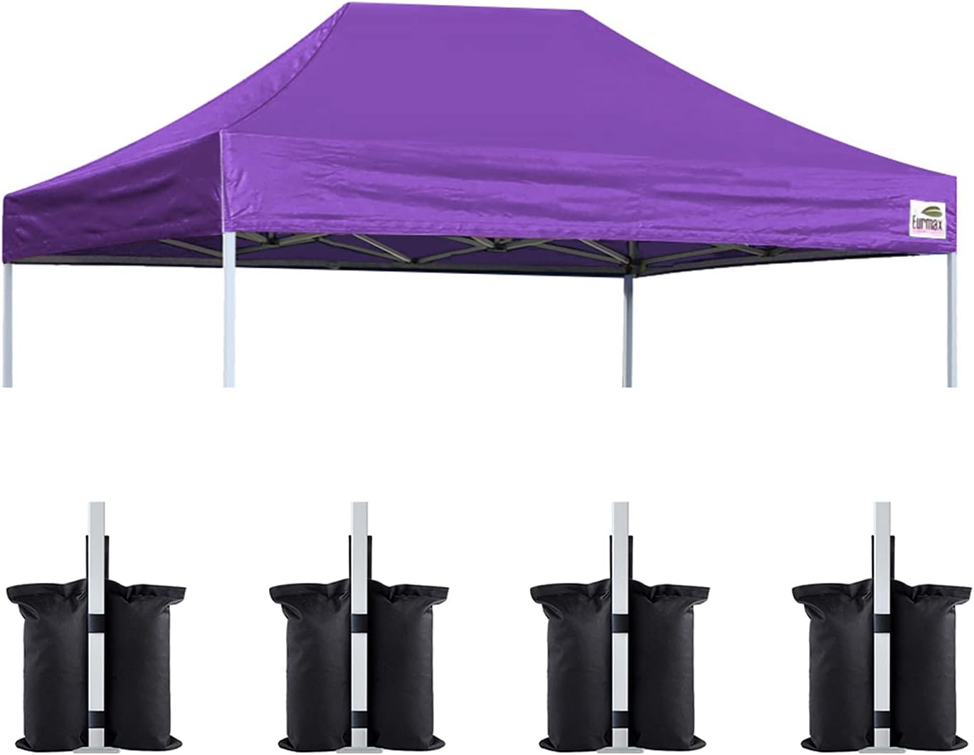 Eurmax USA 10x10 Pop Up Canopy Replacement Top,Universal Instant Canopy Cover ONLY,Heavy Duty UPF 50+ UV Protection,Water & Wind Resistant Tarp,30+ Colors Available,Bonus 4 Sand Bags (White)