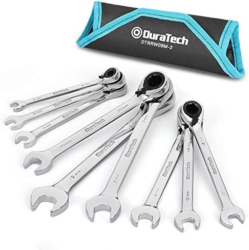 DURATECH Reversible Ratcheting Combination Wrench Set, SAE, 9-Piece