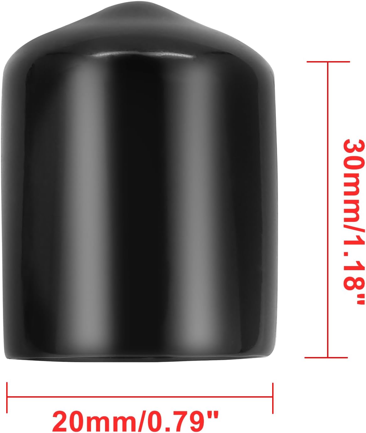 Bonsicoky 12Pcs Round Rubber End Caps 5/8" (16mm) ID, Black