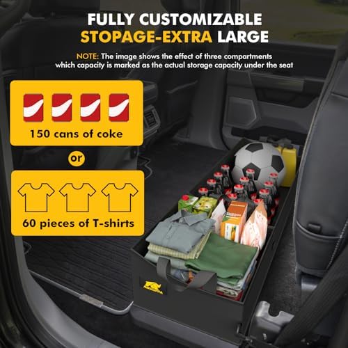MIKKUPPA Truck Under Seat Storage - Fit for 2015-2024 Ford F150 F250 F350 | 3 Compartments for F-150 Storage Accessories, Truck Tool Box Organizer