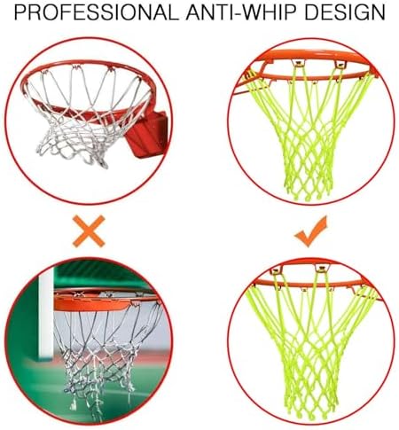 LAO XUE Nightlight Basketball Net Replacement,Luminous Outdoor Nylon Net