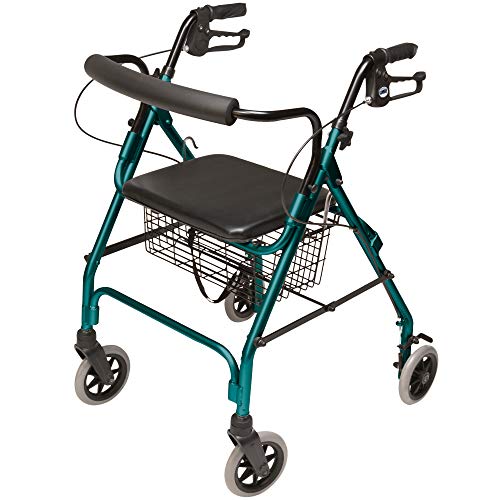 Lumex Walkabout Lite Rollator – Lightweight 14.5 lb. Rolling Walker with Seat for Seniors, Lavender