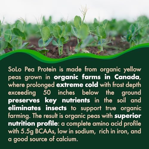 SOLO Organic Pea Protein Isolate, Unflavored Vegan Protein Powder (2.7 lbs)