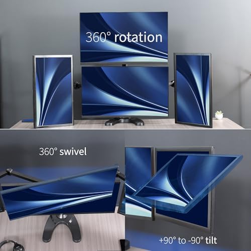 VIVO Quad Monitor 13 to 32 inch LED LCD Freestanding Desk Stand, 3 Plus 1 Articulating VESA Computer Mount, Holds 4 Screens