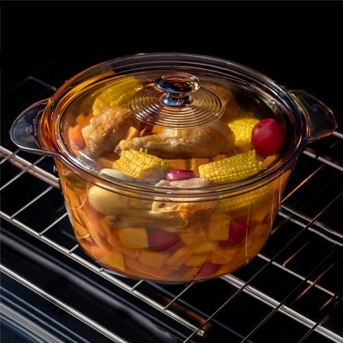 Visions Pyroceram Glass Flair 6Pc Casserole and Cookpot Pot Set, Brown