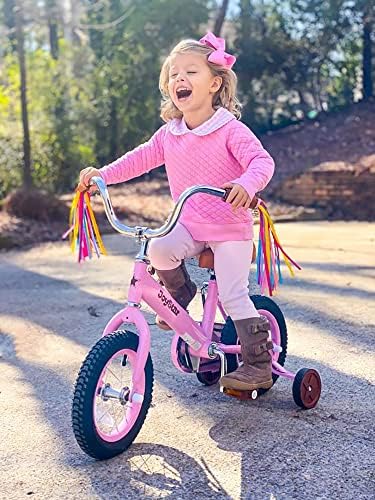 JOYSTAR 12-16" Vintage Kids Bike Ages 2-7Y, Training Wheels/Basket