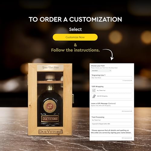 Due Vittorie Oro Gold Premium Edition Balsamic Vinegar Gift Set with Cork Pourer and Wooden Gift Box - Oak Barrel Aged Balsamic Vinegar of Modena - 8.45 fl oz