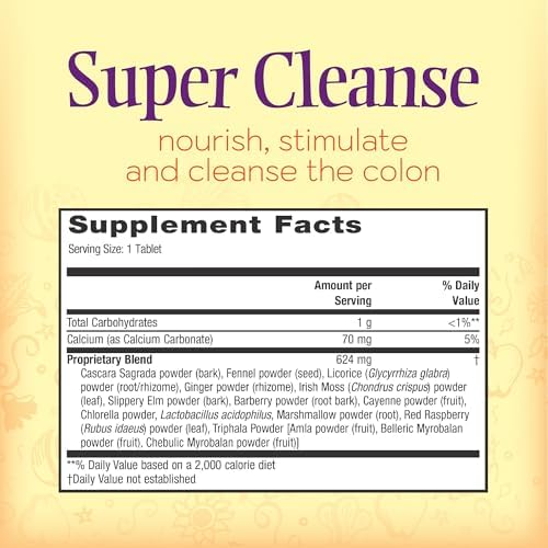 Nature's Secret Super Cleanse Extra Strength Toxin Detox & Gentle Elimination Body Cleanse, Digestive & Colon Health Support - Stimulating Blend of 14 Herbs with Probiotics - 200 Tablets (Pack of 2) | Extra Strength Colon Cleanse with 14 Herbs & Probioti…