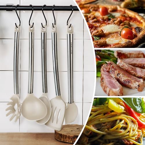 Kitchen Utensil Set-Silicone Cooking Utensils-33 Kitchen Gadgets & Spoons for Nonstick Cookware-Silicone and Stainless Steel Spatula Set-Best
