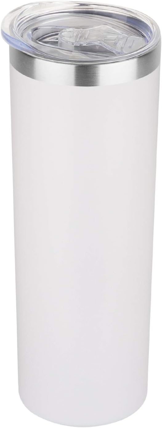 HASLE OUTFITTERS 20 oz Skinny Tumblers Bulk Set, Stainless Steel Insulated Slim Tumblers with Lids, Reusable Double Wall Travel Coffee Mugs