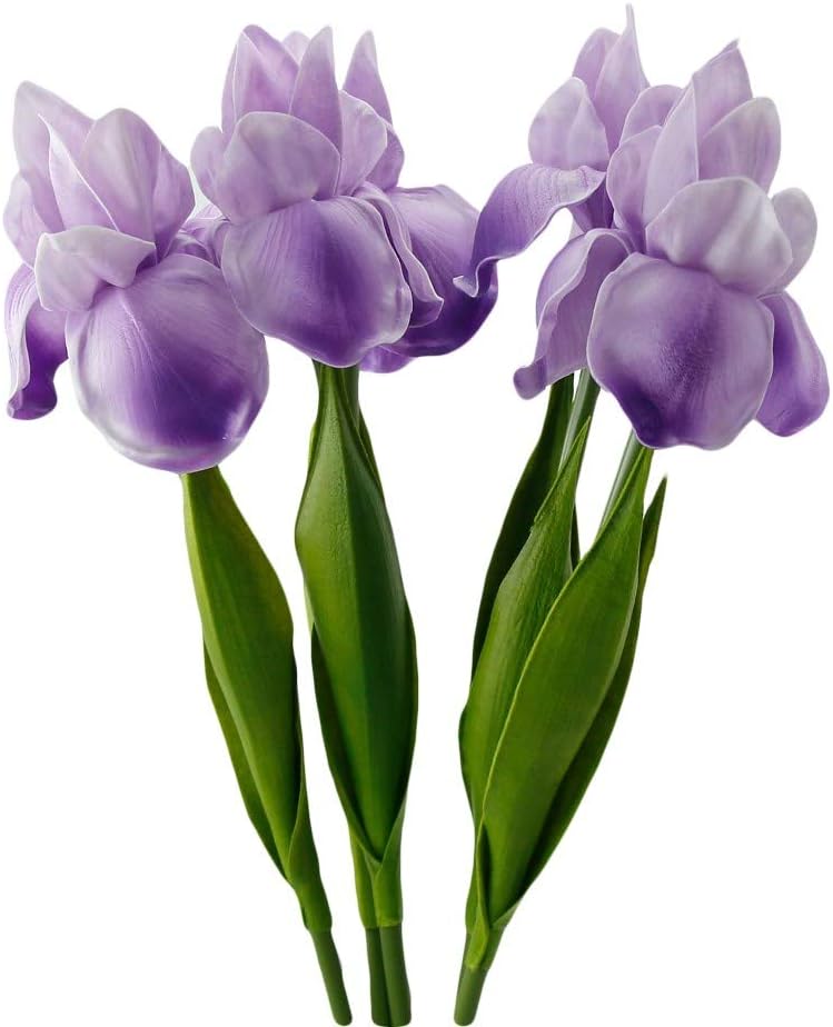 Angel Isabella Artificial Flowers - 16" Iris Artificial Flowers for Decoration in Wedding Flowers Bouquets, Flower Vases, Arrangements