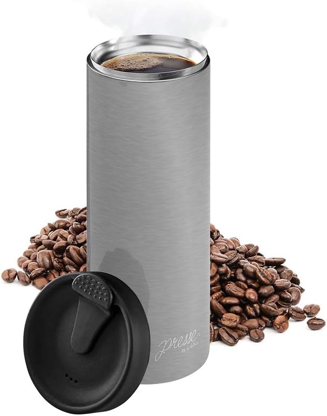 PRESSE by Bobble French Coffee Press Insulated Travel Tumbler 13 oz Black | Yes