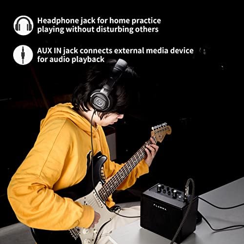 FLAMMA FA05 Electric Guitar Amplifier Combo Guitar Amp 5 Watt Support Bluetooth Headphone 7 Preamp Models Built-in Mod Reverb Delay Chorus Effects