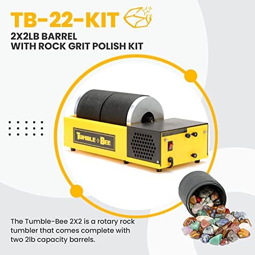 Rock Tumbler - Large Tumbler for Adults and Kids - Rotary Machine for Stone, Rock, Metal and Sea Glass - Polishing Machine Kit for Professionals & Hobbyists - Model TB-14-KIT