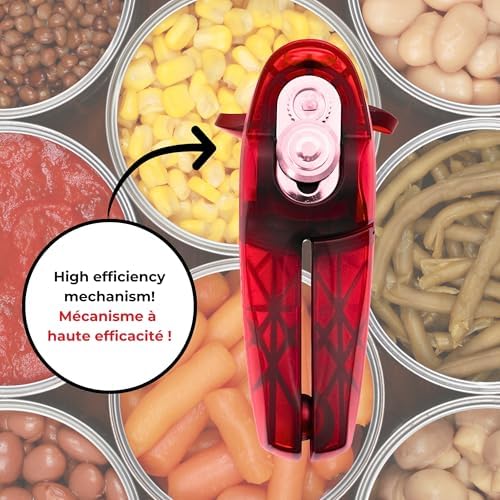Starfrit Little Beaver Can Opener, Safe, Holds Lid and Leaves No Sharp Edges on Lid, Comfort Grip, 3-Year Warranty, White