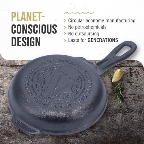 Victoria 10-Inch Cast Iron Skillet, Pre-Seasoned Cast-Iron Frying Pan with Long Handle, Made in Colombia | Pan with Long Handle, Made in Colombia