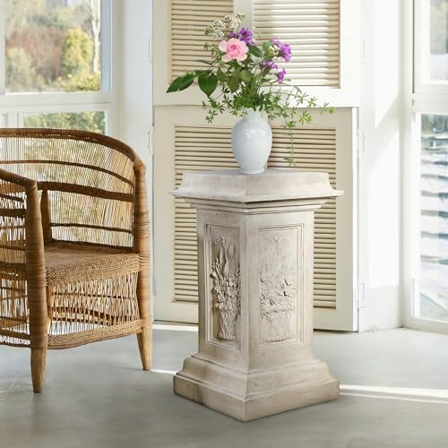 Design Toscano KY992 Chatsworth Manor Neoclassical Pedestal Column Plant Stand, Antique Stone